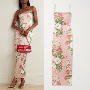 REFORMATION Frankie Silk Dress - Rose Garden